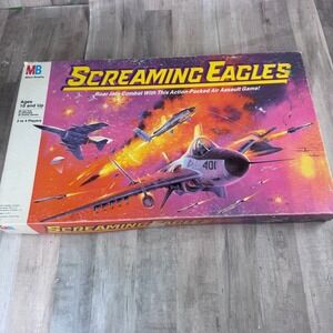 Vintage 1987 Screaming Eagles Board Game Milton Bradley Only Missing a FEW Pegs